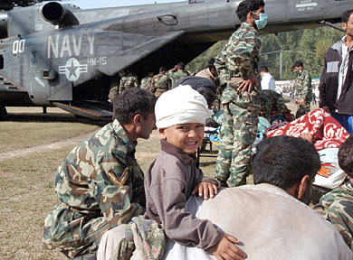 Injured Pakistani boy